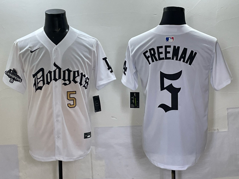 Men Los Angeles Dodgers #5 Freeman white Nike 2025 MLB jersey 008